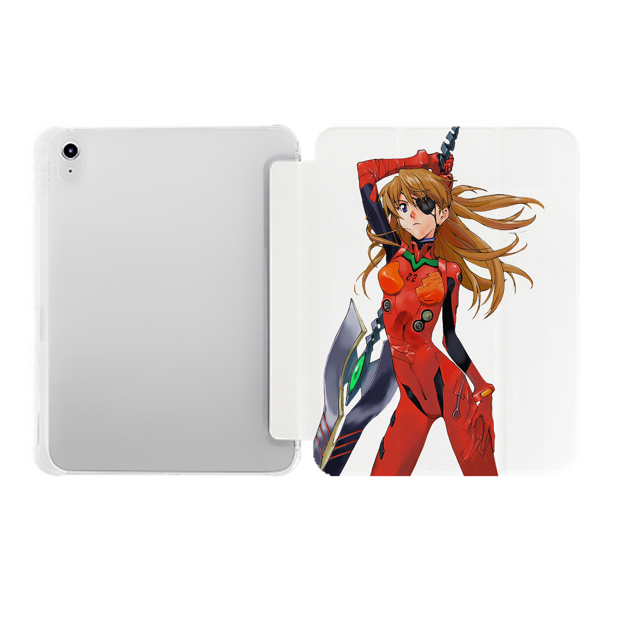 （画像用） EVA 新世紀エヴァンゲリオン IPad ケース ペン収納付き 三つ折りスタンド PUレザー×シリコン 対応機種9.5/10.5/10.9インチ